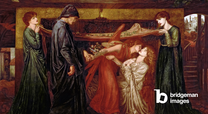 Il sogno di Dante di Rossetti, dipinto preraffaellita