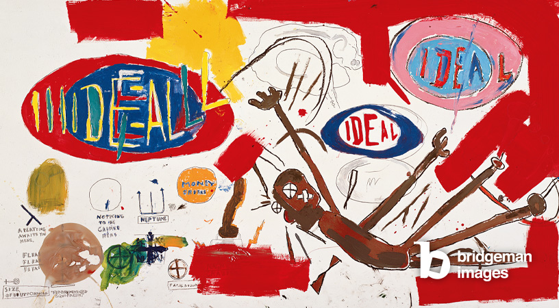 Victor 25448, 1987 di Basquiat (acrilico, olio stick e grafite su carta appoggiata su tela) dipinto contemporaneo