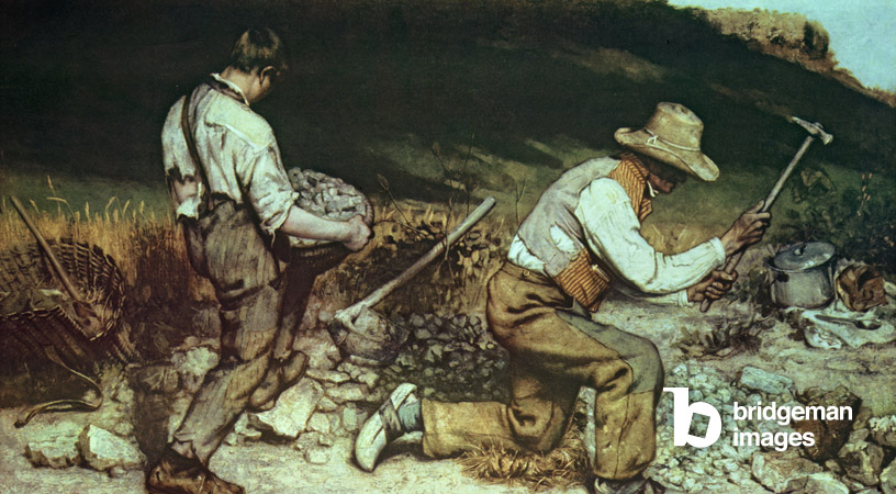 Les casseurs de pierre, spaccapietre, 1849 di Gustave Courbet