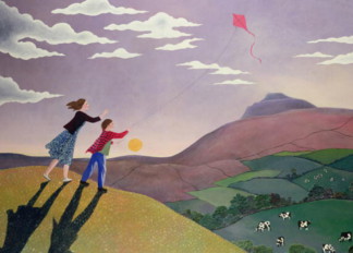 Flying the Kite, by Lucy Raverat (Contemporary Artist) / RONA Gallery, London, UK
