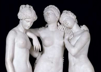 The Three Graces, 1831 (marble), James Pradier, (1790-1852) / Louvre, Paris, France / Giraudon