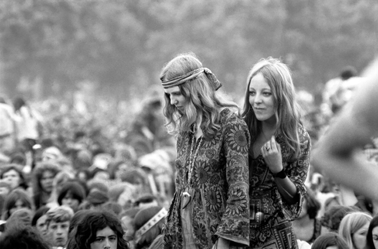 Hyde Park Pop Festival, July 1970 (b/w photo), . / London, UK / © Mirrorpix / Bridgeman Images 